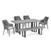 George Oliver Outdoor 6 Piece Dining Set w/ Cushions Stone/Concrete/Metal in Brown/Gray | 29.75 H x 70 W x 35 D in | Wayfair