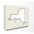 Ebern Designs 'New York Home State Map Neutral Design' Graphic Art on Canvas in Black | 24 H x 30 W x 1.5 D in | Wayfair
