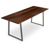 Foundry Select Doron Bar Height Solid Wood Dining Table Wood/Metal in Brown | 42 H x 120 W x 48 D in | Wayfair 0AB1C7A9618043E999A073450315F3D1