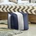 East Urban Home Virginia Stripes Cube Ottoman Polyester/Fade Resistant/Scratch/Tear Resistant in Blue/White | 13 H x 13 W x 13 D in | Wayfair