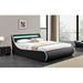 Orren Ellis Galway LED Storage Platform Bed Upholstered/Faux leather | 33 H x 65 W x 89 D in | Wayfair 70A4A7BE603C48A39F072498BFAEBD33