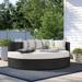 Latitude Run® Larrissa 70" Wide Outdoor Wicker Patio Daybed w/ Cushions All - Weather Wicker/Wicker/Rattan in Gray | 30 H x 70 W x 70 D in | Wayfair