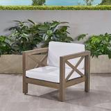 Highland Dunes Teak Patio Chair w/ Cushions Wood in Gray | 26.5 H x 30.25 W x 30.25 D in | Wayfair 3E83B121A57446FFA82CE553A5765975