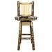 Loon Peak® Glacier Country Collection Bar Stool Wood/Upholstered in Brown | 38 H x 18 W x 19 D in | Wayfair 25B80B4D89E447538C83150EB5C0194E