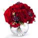 Rosdorf Park Rose & Hydrangea Silk Flower Arrangement in Round Vase Silk in Red | 10 H x 8 W x 8 D in | Wayfair 763ECA2581D5464385C4023469C61363