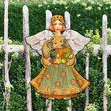 The Holiday Aisle® Tiburon Fall Angel Figurine Wood in Brown | 12 H x 9 W x 1 D in | Wayfair C99FF57E586949A18C53D398A7378109