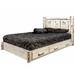 Millwood Pines Montana Collection Lodge Pole Pine Platform Storage Bed Wood in White | 47 H x 76 W x 83 D in | Wayfair