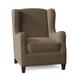 Wingback Chair - Fairfield Chair Wright 31" Wide Slipcovered Wingback Chair Leather/Fabric in Gray/Brown | 40 H x 31 W x 36.5 D in | Wayfair