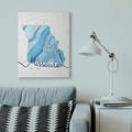 Ebern Designs 'Missouri Agate US State Design' Graphic Art on Canvas Canvas/Metal in Blue | 40 H x 30 W x 1.5 D in | Wayfair
