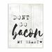 Ebern Designs 'Bacon My Heart Funny Word Kitchen Dining Room Wood Textured Design' Graphic Art on Canvas in Gray/White | 0.5 D in | Wayfair