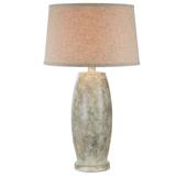 World Menagerie Banham 30" Standard Table Lamp Ceramic/Fabric in White/Brown | 30 H x 18 W x 18 D in | Wayfair C8E780D83DBE475BA1636A1F248DBE66