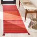 Orange/Red 30 x 0.25 in Indoor Area Rug - World Menagerie Bokard Striped Handmade Flatweave Cotton Area Rug Cotton | 30 W x 0.25 D in | Wayfair