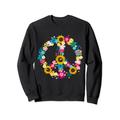 Hippie Geschenke für Damen Herren Kinder Mädchen 70er Jahre Kostüm Friedenszeichen Sweatshirt