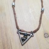 Brandy Melville Jewelry | Brown Suede Necklace | Color: Brown/Silver | Size: Os