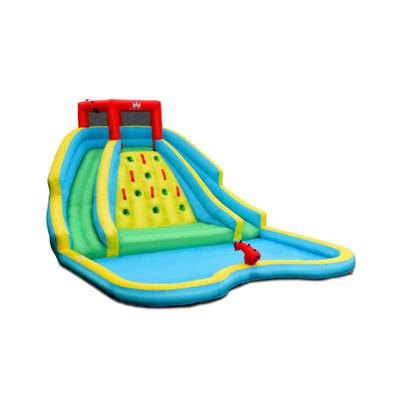 Costway Double Side Inflatable Water Slide Park with Climbing Wall for Outdoor Without Blower