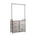 Costway 5 Fabric Drawers Dresser with Metal Frame and Wooden Top