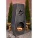 Wrought Studio™ Dartington Suns Fire 66" Tall Steel Outdoor Fireplace Steel in Black/Brown/Gray | 66 H x 32 W x 15 D in | Wayfair
