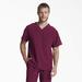 Dickies Men's Eds Essentials V-Neck Scrub Top - Wine Size 3Xl (DK635)