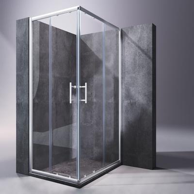 Eckeinstieg Dusche 80x100x195cm Duschkabine Schiebetür Glas Duschabtrennung Schnellfreigabefunktion