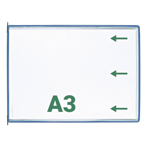 Tarifold 10er Set Sichttafeln DIN A3 Öffnung schmale Seite blau Image