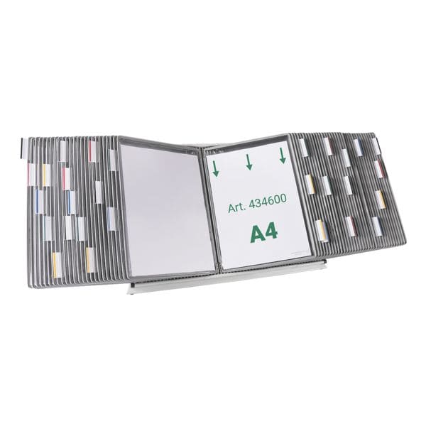 Tarifold Tischständer A4 mit 60 Sichttafeln grau, 90x35x28 cm Image