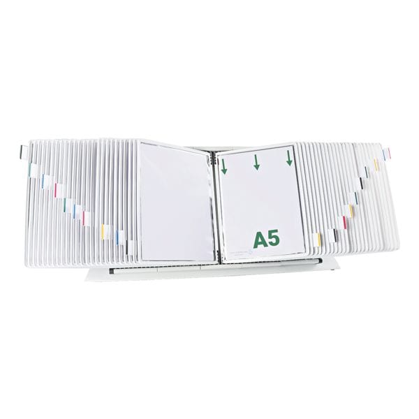 Tarifold Tischständer A5 mit 50 Sichttafeln weiß, 70x20x25 cm Image