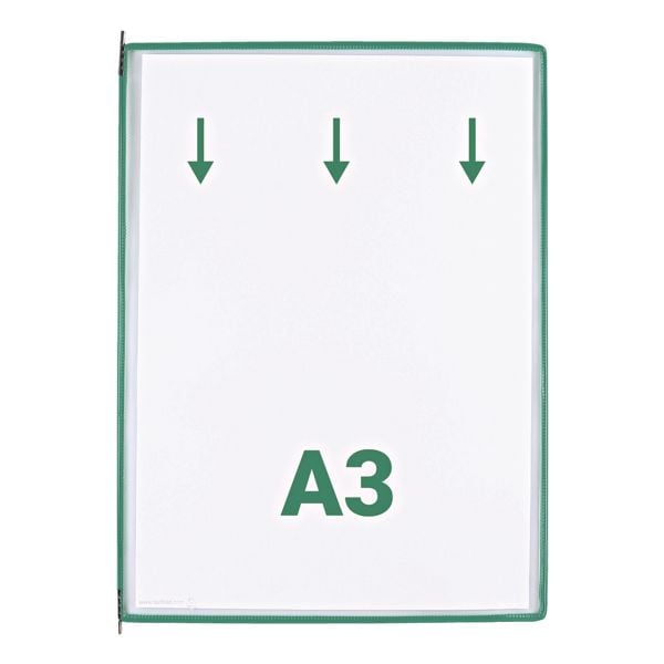 Tarifold 10er Set Sichttafeln DIN A3 Öffnung oben grün Image