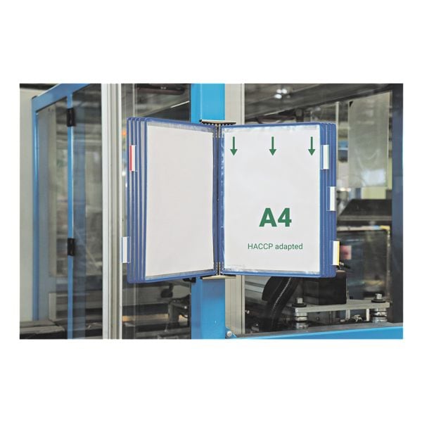 Tarifold Wandsichttafelsystem Edelstahl A4 mit 10 Sichttafeln blau Image