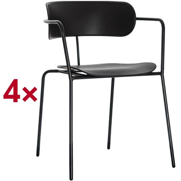 meet 4er-Set Besucherstuhl »Bistro« schwarz, 45 cm Image