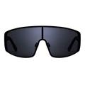 Kim Kardashian West Sunglasses by Carolina Lemke | Gemini - The Ultimate Stylish Shield, Arcing Brow Bar with Smoke Lenses & Matt Black Frame (8107-1)