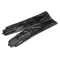 QECEPEI Women's Long Leather Gloves Touchscreen Opera Evening Dress Driving Elbow Length Glove for Ladies Sikly Liner M