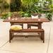 4 Piece Patio Dining Table Set in Dark Brown - Walker Edison OWD4SDDB