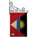 Breeze Decor Antigua & Barbuda 2-Sided Burlap 19 x 13 in. Garden Flag in Black/Red | 18.5 H x 13 W x 0.1 D in | Wayfair