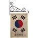 Breeze Decor South Korea 2-Sided Burlap 19 x 13 in. Garden Flag in Brown | 18.5 H x 13 W x 0.1 D in | Wayfair BD-CY-GS-108126-IP-DB-03-D-US13-BD