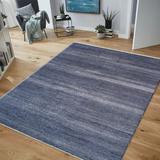 Blue 120 x 0.25 in Area Rug - Pasargad Hand-Knotted Wool/Silk Area Rug in Navy/Ivory Silk/Viscose/Wool | 120 W x 0.25 D in | Wayfair