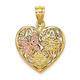 14ct Two tone Gold 3 d Love Heart Pendant Necklace With Pink Butterfly Angel Wings Reversible Measures 23.7x18.65mm Wide Jewelry Gifts for Women