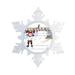 The Holiday Aisle® Personalized Friendly Folks Cartoon Snowflake Hockey Player Christmas Holiday Shaped Ornament Plastic in White | Wayfair