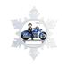 The Holiday Aisle® Personalized Friendly Folks Cartoon Snowflake Motorcycle Lover, Rider Christmas Holiday Shaped Ornament Plastic in Blue | Wayfair