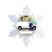 The Holiday Aisle® Personalized Friendly Folks Cartoon Snowflake Service Van, White, Delivery, Contractor | 5.5 H x 5.5 W x 0.25 D in | Wayfair