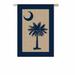 Evergreen Enterprises, Inc South Carolina Palmetto 2-Sided Burlap 44 x 28 in. House Flag in Blue/Brown | 44 H x 28 W in | Wayfair 13B9035