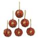 The Holiday Aisle® Golden Joy Beaded Holiday Shaped Ornament Set Plastic in Red | 3.1 H x 3.1 W x 0.2 D in | Wayfair