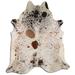 Brown 74" x 84" L Area Rug - Foundry Select Nalani Animal Print Handmade Cowhide Area Rug 74.0 x 0.25 in black/whiteCowhide | 74" W X 84" L | Wayfair