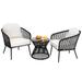 Beachcrest Home™ Natosha Sheri 3 Piece Seating Group w/ Cushions Metal in Black | Outdoor Furniture | Wayfair 5EEA8CEEAC4341E893DEF387E3B10F6E