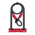 ABUS Ultimate 420 U-lock + USH holder + Cobra 10/120 security cable - Bicycle lock set - ABUS security level 12 - Black/red - 140 mm shackle height