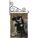 Breeze Decor Tuxedo Cat 2-Sided Burlap 19 x 13 in. Garden Flag in Black/Gray | 18.5 H x 13 W x 0.1 D in | Wayfair
