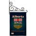 Breeze Decor Alberta of the World Canada Provinces 2-Sided Burlap 19 x 13 in. Garden Flag in Black | 18.5 H x 13 W x 0.1 D in | Wayfair