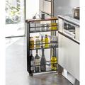 Tower Yamazaki Home Rolling Slim Storage Three Tier Utility Cart w/ Handle, Steel, Handle, Wheels Metal in Black | Wayfair 3628