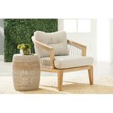 Bungalow Rose Teak Patio Chair w/ Cushions Wood in Brown/Gray/White | 32 H x 30 W x 30.5 D in | Wayfair 505BA801AC9B41DB815E7BDA06099B09