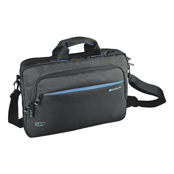 "Monolith Laptoptasche aus Recyclingmaterial »Blue Line« 15,6" schwarz, 38x28x5.4 cm" Image