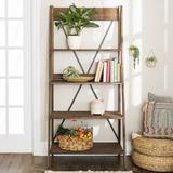 Birch Lane™ Roanoke 68.25" H x 34" W Ladder Bookcase Wood in Brown | 68 H x 35 W x 18 D in | Wayfair E67718F5E11D4C7E8EE20A4F5885A11A